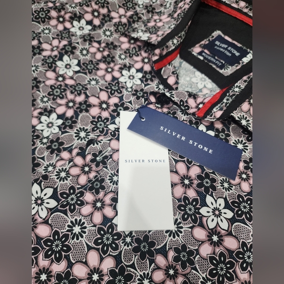 NWT | Silver Stone Collection (Men XXL Modern Fit) Pink, White, Navy & Black - Picture 2 of 6